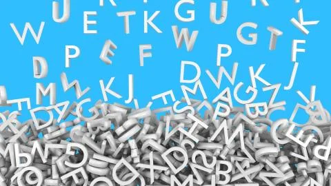 Alphabet letters white fall Illustrazione stock