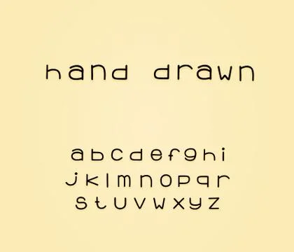 Alphabet linear design. Hand drawn lowercase letters. EPS 10 Stock Illustration
