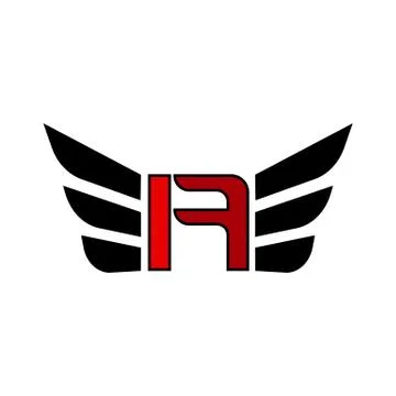 Alphabet logo with wings Illustrazione stock