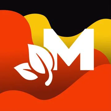 Alphabet M Leaf Logo Stock Illustration