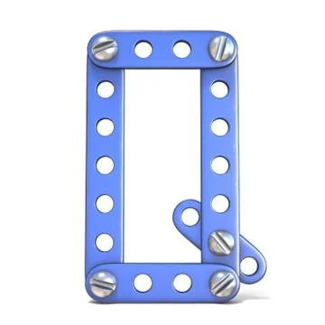 Alphabet made of blue metal constructor toy Letter Q 3D 스톡 일러스트