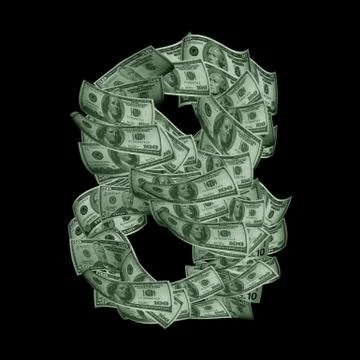 Alphabet made from dollars Stock Illustration