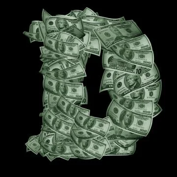 Alphabet made from dollars Stock Illustration