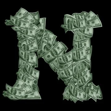 Alphabet made from dollars Illustrazione stock