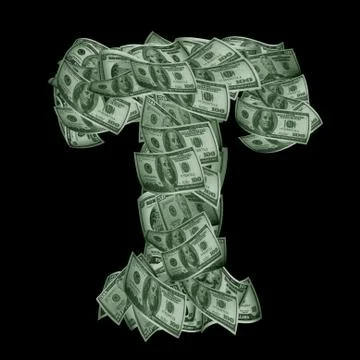 Alphabet made from dollars イラスト素材