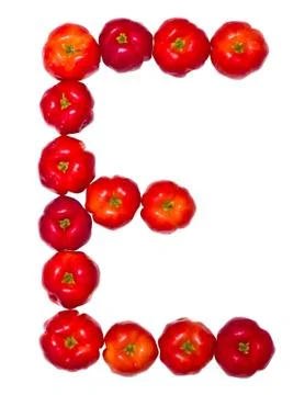 Alphabet made of fruit e Stock Photos