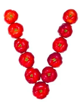 Alphabet made of fruit v Stock Photos