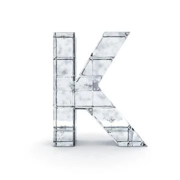 Alphabet made out of ice. 3D Stock Illustration