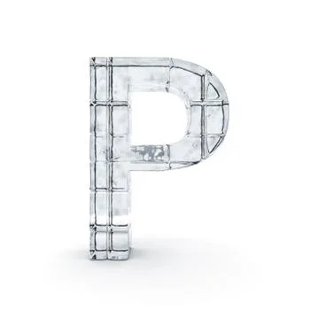 Alphabet made out of ice. 3D Stock Illustration