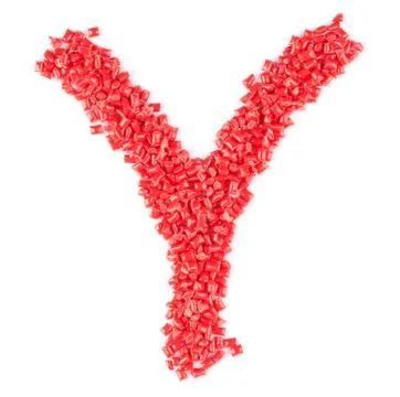 Alphabet made of plastic pellets Stock Photos