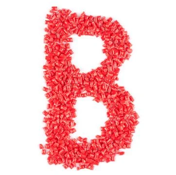 Alphabet made of plastic pellets Stock Photos