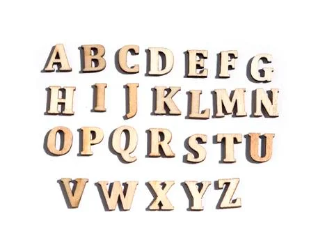 Alphabet made from wood Stock Photos