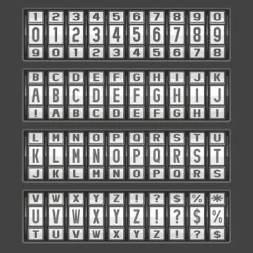 Alphabet of mechanical panel Stock Illustration