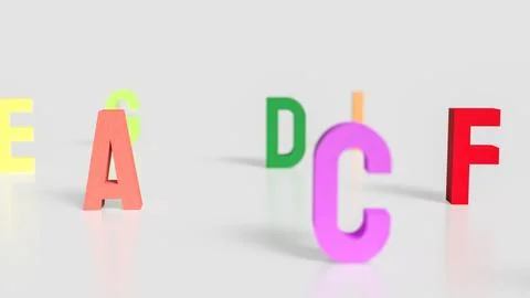 The alphabet  multi color on white background for education or kid concept .. Illustrazione stock