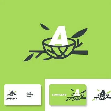 Alphabet A Nest Logo Stock Illustration