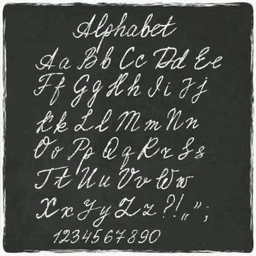 Alphabet old black board Stock Illustration