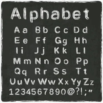 Alphabet old black board Stock-Illustration