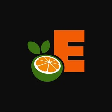 Alphabet Orange E Logo Stock Illustration