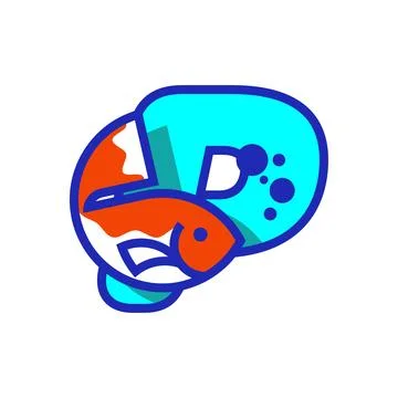 Alphabet P Fish Logo Stock Illustration