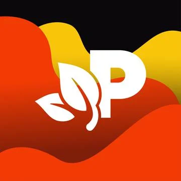 Alphabet P Leaf Logo Stock Illustration