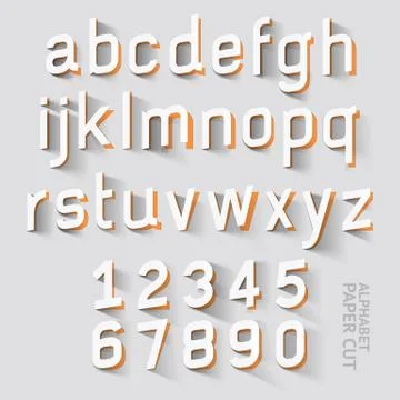 Alphabet paper cut designs. Vector Illustrations. Stock Illustration