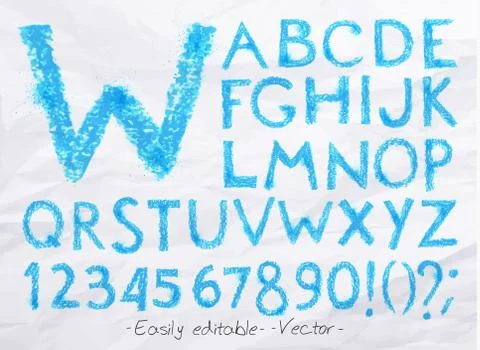 Alphabet pastel blue Stock Illustration