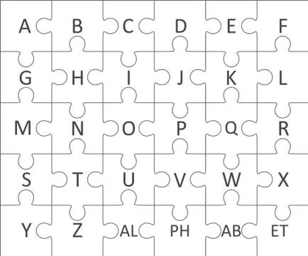 Alphabet puzzle. Vector. Stock Illustration