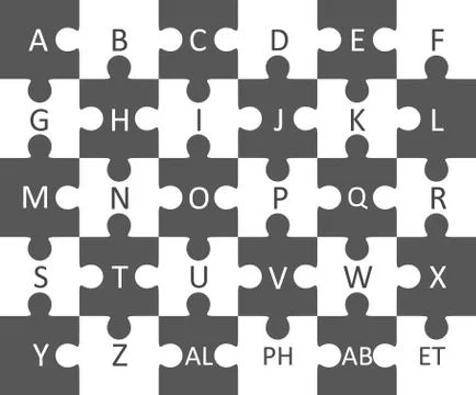 Alphabet puzzle. Vector. Stock Illustration