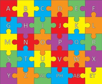 Alphabet puzzle. Vector. Stock Illustration