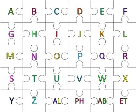 Alphabet puzzle. Vector. Stock Illustration