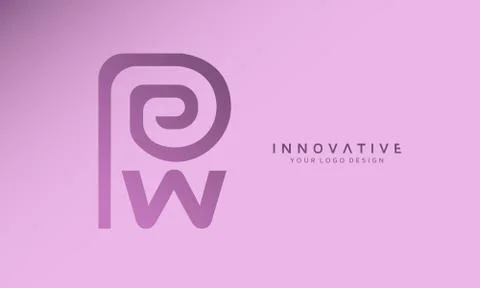 Alphabet PW vector logo design template inspiration, Graphic designer studio Stock Illustration