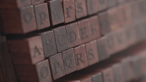 Alphabet Rubber Stamps Stock Footage 108197623