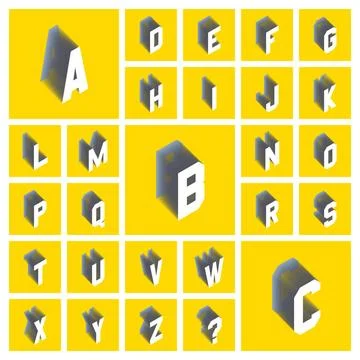 Alphabet set. 3d vector illustration. Design elements. Alphabet Set. 3d Ve... Stock Photos