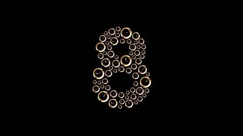 Alphabet set letter number countdown nine to zero, Clock shuffle pattern Stock Footage 105043465