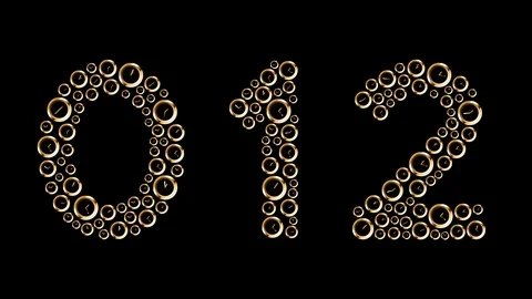 Alphabet set letter number zero to nine and punctuation, Clock shuffle Stock Footage 105049547