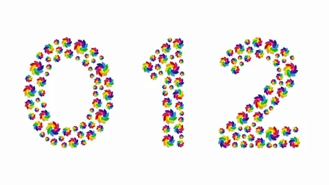 Alphabet set letter number zero to nine and punctuation, Turbine paper Video stock 105114762