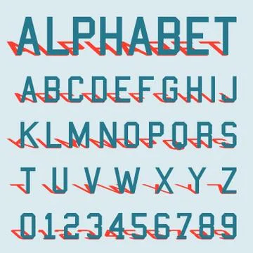 Alphabet shadow template Stock Illustration