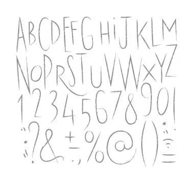 Alphabet sharp lines font Stock Illustration