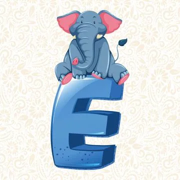 Alphabet Small Letter E , Latter Art, Alphabet Vector, Font Vector Stock Illustration