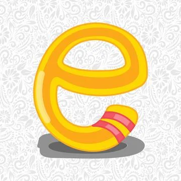 Alphabet Small Letter E , Latter Art, Alphabet Vector, Font Vector Stock Illustration