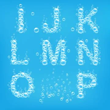 Alphabet of soap bubbles Stock Illustration