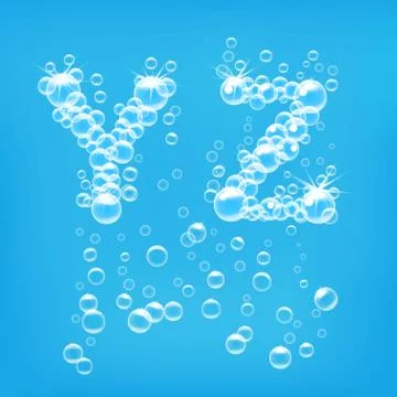 Alphabet of soap bubbles Stock Illustration