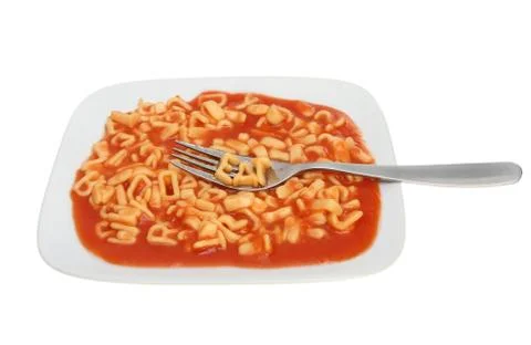 Alphabet spaghetti Stock Photos
