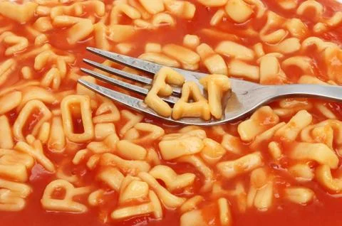 Alphabet spaghetti Stock Photos