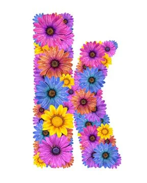 Alphabet from spring flowers Stock Photos