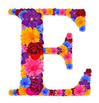 Alphabet from spring flowers Stock Photos