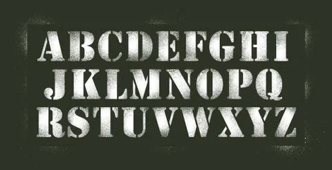 Alphabet stencil spray Stock Illustration