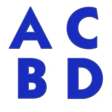 Alphabet with stitch design on fabric elements Stock Illustration
