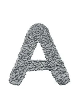 Alphabet with stone texture on white background Stockillustratie