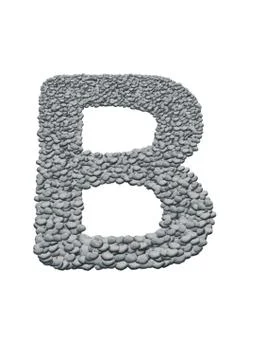 Alphabet with stone texture on white background Stock-Illustration